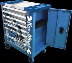 Gereedschapswagen racing pro blue flex edition 585 delig