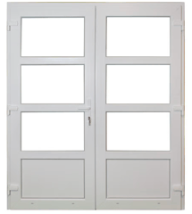 PVC Dubbele deur 3/4 glas Basic Plus b175xh204 cm wit