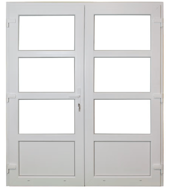 PVC Dubbele deur 3/4 glas Basic Plus b175xh204 cm wit