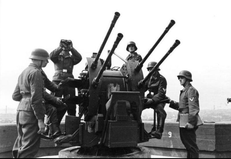 Duitse WO2 2 cm Flakvierling 38 richtplaat